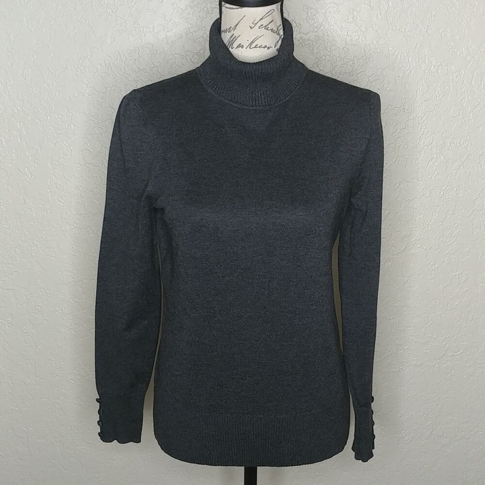 Cupio Turtleneck Sweater Gray‎ Size S